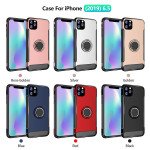 Wholesale iPhone 11 Pro (5.8in) 360 Rotating Ring Stand Hybrid Case with Metal Plate (Silver)